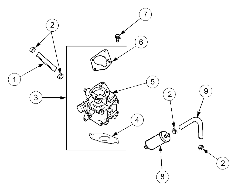 Fuel System Diagram and Parts List for GT2186-44 13A298L710-13A298L712 Cub Cadet Lawn Tractor